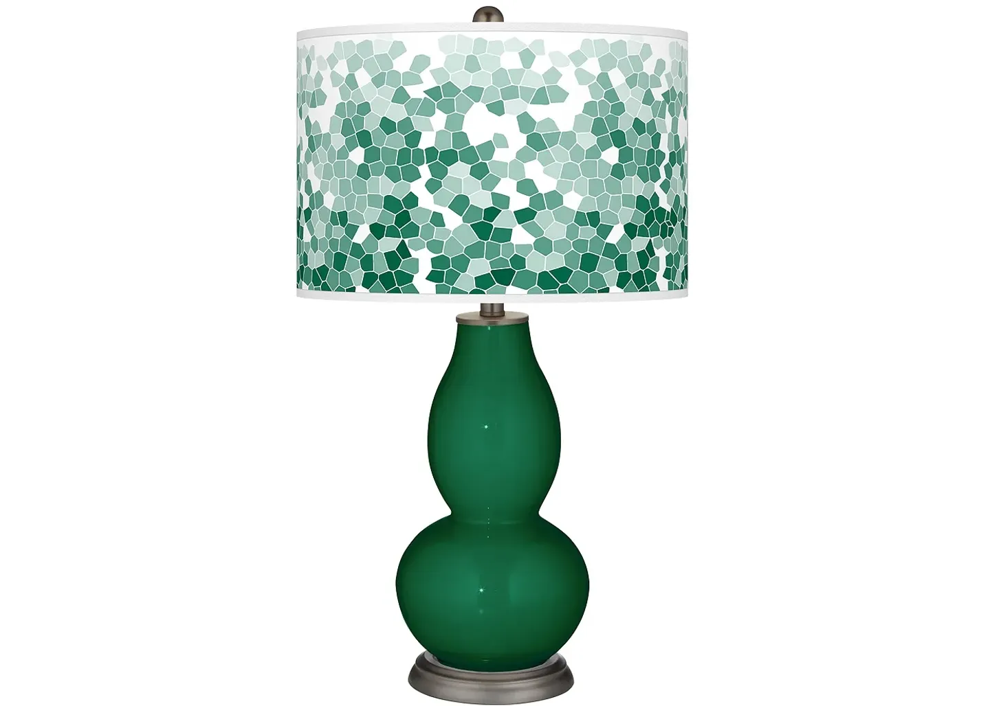 Color Plus Greens Mosaic Giclee Double Gourd Table Lamp